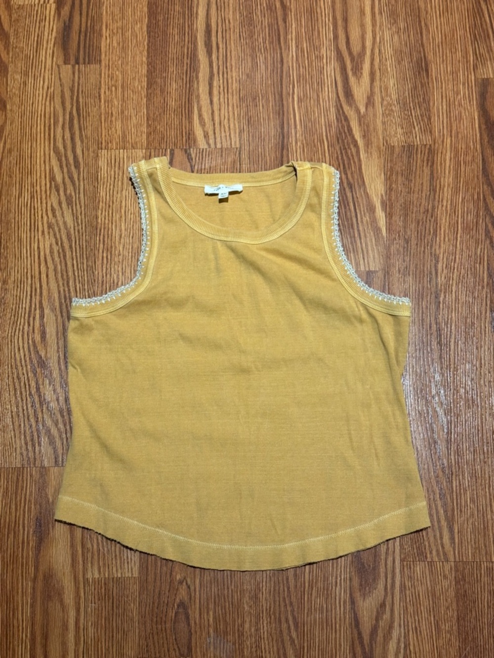 Women's Sleeveless Knit Tank Top - Mustard Yellow